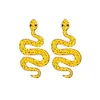 Boucles d'oreilles pendantes VODESHANLIWEN Punk Long serpent pour femmes bijoux grande goutte boucles d'oreilles faites à la main filles cadeau