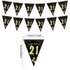 Party Decoratie 18 21 30 40 Jaar Gelukkige Verjaardag Papier Banners Decoraties Volwassen Zwarte Goud Anniversary Supplies Po Rekwisieten