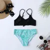 정장 716 년 열대 소녀 수영복 아이 Ruched TIE Front Bikini 세트 패딩 2 조각 어린이 수영복 수영복 Beachwear