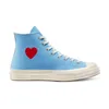 Commes Des Garcons X 1970s 70 All Star Multi-Heart Canvas Дизайнерская обувь Женские мужские туфли Taylors Высокие винтажные кроссовки на низкой плоской подошве Оригинальные настольные кроссовки