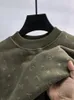 Fashion Letter Embossed Sweater Autumn/Winter Trend Men's Plush Thickened T-shirt Casual Warm Round Neck Pullover 240110