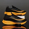 Unisex Fashion Men's Sneakers Lace Up Round Toe Cushioning Running Shoes for Woman Trainer Race Breathable Couple Tenis Shose Black Orange