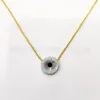 Colliers 925 Sterling Silver Link Chain Collier 10mm Rond Evil Eye Fire Opal Stone Bijoux