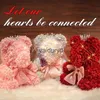 Andra evenemangsfest levererar nya Teddy Rose Bear Two Size Artificial Flower Rose Bear med Silk Bow to Mom Girlfriend årsdag Födelsedag Valentine Day Giftvaiduryd