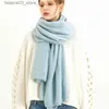 Schals Winterschal % Wolle Schals Mode Frauen lange Schals weibliche Vintage große Schal weiche warme Pashmina verdickte Wollschal Q240111