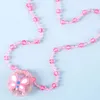 Pendentif Colliers Collier lumineux pour enfants LED Glitter Acrylique Perle Fille Anniversaire Accessoires Cadeau