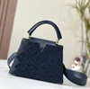 Women Bag Cap Tote Bag Beach Handbag Purse Lady Bags Embroidery Letter Denim Canvas Medium Length Shoulder