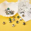 Pendant Necklaces Pandahall 100Pcs/Box Mixed Color Star Shape Electroplated Glass Charms Silver Plated Bottom Pendants For Jewelry Making