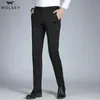 Outono inverno homens wolsey golf terno calças para homens estiramento negócios calças casuais masculino calças retas preto azul cinza 240111