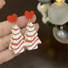 Висячие серьги, 1 пара, рождественские елочные торты, милые акриловые украшения для женщин
