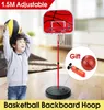 15 m höjd justerbar barn mimi basket hoop fälg netto set backboard basket boll 72150 cm röd basket hoopbasketballpump8362197