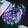 Hair Accessories 10Pcs Colorf Christmas Party Glowing Wreath Halloween Crown Flower Headband Women Girls Led Light Up Hai Babydhs302o