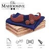 Mustache Wood Bowtie Handkerchief Cufflinks Sets for Mens Suit Wooden Bow tie drop Bow Tie Bowknots Cravat 240111