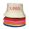 Berets Bucket Hat Advertising Custom Women's Cap Sun Protection Men's Summer Printing Logo Unisex Caps Designer