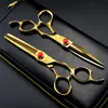 Professionelle 6 '' Upscale Schere Gold Damaskus Haarschere Schneiden Friseur Werkzeuge Haarschnitt Effilierschere Friseur 240110