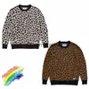 Men's Sweaters Leopard Jacquard WAO MARIA Crewne Sweatshirts Men Women Brown White Hawaiian Style Knitted Sweaterephemeralew