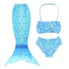 set 2020 new children's threepiece mermaid swimsuit bikini set new hot cute girl swimsuit fishtail bikini swimsuit