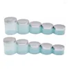 Storage Bottles 24pcs LighT Blue Plastic Cream Jars Silver Lid Empty Cosmetic Container Wide Mouth Bottle Hair Mask Pot 100G 120G 150G 200G