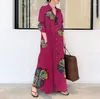 Vestidos casuais moda roupas estilo étnico streetwear elegante impressão vestido vintage para mulheres roupas soltas longo