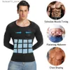 Tammella in giro Shaper Men Body Shaper Sonte a compressione lunga camicie a livello inverno a livello inverno t-shirt sminuzzante biancheria intima controllatore di allenamento shapewear Tops Q240110