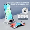 Mini chaise chargeur sans fil 2024 nouvelle station de chargeur sans fil portable 3 en 1 support de téléphone 15w chargeur rapide avec fonction haut-parleur pour tous les téléphones