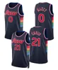 Maglia da uomo personalizzata per bambini Tyrese Maxey Maglia da basket Blu scuro Joel Embiid Maglia da uomo Allen Iverson SIXeR Matisse Thybulle City Maglia retrò edizione bianca Maglie blu