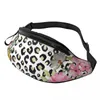 Waist Bags Floral Leopard Spots Bag Vintage Roses Woman Bicycle Pack Funny Polyester