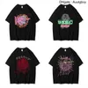 Sp5der T Shirt Mens Womens Designers Camisas Preto Rosa Branco Vermelho Verde Tops Homem Moda Casual Spider Shorts Manga Roupas 2ATI