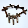 Necklaces 100 Pcs New Wood Jesus Cross Pendant Charms Christian Catholic Believers Faith Ornaments Jewelry Lots Lr4100