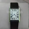 Super Thin Series Top Fashion Quartz Watch Men Women Silver Dial Black Leather Strap Wristwatch Classic Rectangle Design Dress CLO317S