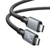 Кабель USB C для быстрой зарядки, 240 Вт, зарядный шнур USB4 типа C, передача данных 40 Гбит/с, 8K60 Гц для Thunderbolt 3/4 iPhone 15 Pro Max SSD Power Bank 2M