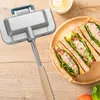 Pans Outdoor Double-Sided Sandwich Pan Non-Stick Foldable Grill Frying For Bread Toast Breakfast Machine Pancake Maker Kitchen