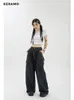 Autunno Donna Harajuku Cargo Baggy Blue Jeans Streetwear Hip Hop Oversize Casual Gamba larga Vintage Demin Pantaloni Y2k Pantaloni larghi 240110