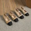 2024 designer women shoes New Bow Colored Beige black Low Heel Square Head Shallow Mouth Single Shoes 36-41