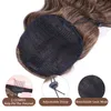 Coda di cavallo sintetica bionda lunga treccia ondulata parrucchino su clip Ombre coda di capelli marrone nero per donna 240110