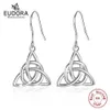 Boucles d'oreilles Eudora 925 STERLING Silver Celtics Tiquetra Trinity Knot Drop Boucles d'oreilles Triangle de mode Femmes Femmes Fine Bijoux Cye026