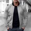 Vestes pour hommes Fermeture à glissière Veste polyvalente Cardigan Col montant Poches Casual Mi-longueur pour l'automne Printemps Facile