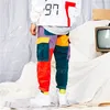 Aelfric eden homens veludo retalhos bolsos calças de carga harem corredores harajuku sweatpants hip hop streetwear