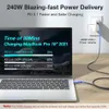 240W snabb laddning USB C -kabel USB4 Typ C Laddningssladd 40 Gbps Dataöverföring 8K60Hz för Thunderbolt 3/4 iPhone 15 Pro Max SSD Power Bank 2M