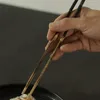 Pałeczki 1 para długa bambusowa pałeczka wielokrotnego użytku sushi garnek antypoślizgowy zastawa stołowa