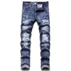 Amirs jeans designer masculino roxo marca magro ajuste casual buraco luz cinza escuro calças rua denim apertado encaixe tubo reto bicicleta