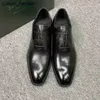 Berluti Mens Robes Chaussures en cuir Berluti New Venezia Calf Polied Oxford Crocodile Goodyear Formal RJ M7L0