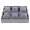 Display Watch Smycken Tray Organizer Showcase Display Box Holder Storage Stapelbar Velvet 6 Grid Pillows For Watches Armband Stativ