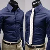 Camicie da uomo a maniche lunghe con bottoni Camicia elegante formale da lavoro casual slim fit tinta unita per matrimonio 240111