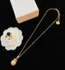 Mode Pearl Pendants Necklace Stud Earring Ring sets kvinnors mässing 18K Gold Plated Ladies Designer Jewelry MS11 --076196100