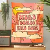 60er-70er-Jahre-Wandteppich „Here Comes The Sun“, Vintage-Sonnenwandkunst, gedruckt, psychedelische Sonne, Regenbogen, Wohnzimmer, Schlafzimmer, Heimdekoration, Poster 240110