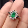 Cluster Rings Natural And Real Emerald Ring 925 Sterling Silver For Men Or Women Birtday Jewelry Wholesale