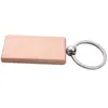 100 Blank Wooden Keychain Rectangular Engraving Key ID Can Be Engraved DIY 240110