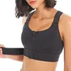 Femmes Sports Bras Collants Crop Top Yoga Gilet Fermeture À Glissière Avant Plus La Taille Sangle Réglable Antichoc Gym Fitness Athlétique Brassière 240110