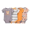 14 Stücke geboren Body Baby Jungen Kurzarm Overall Cartoon Print Kleinkind Mädchen Baumwolle Kleidung 012 Monat Säuglingsspielanzug Outfits 240110